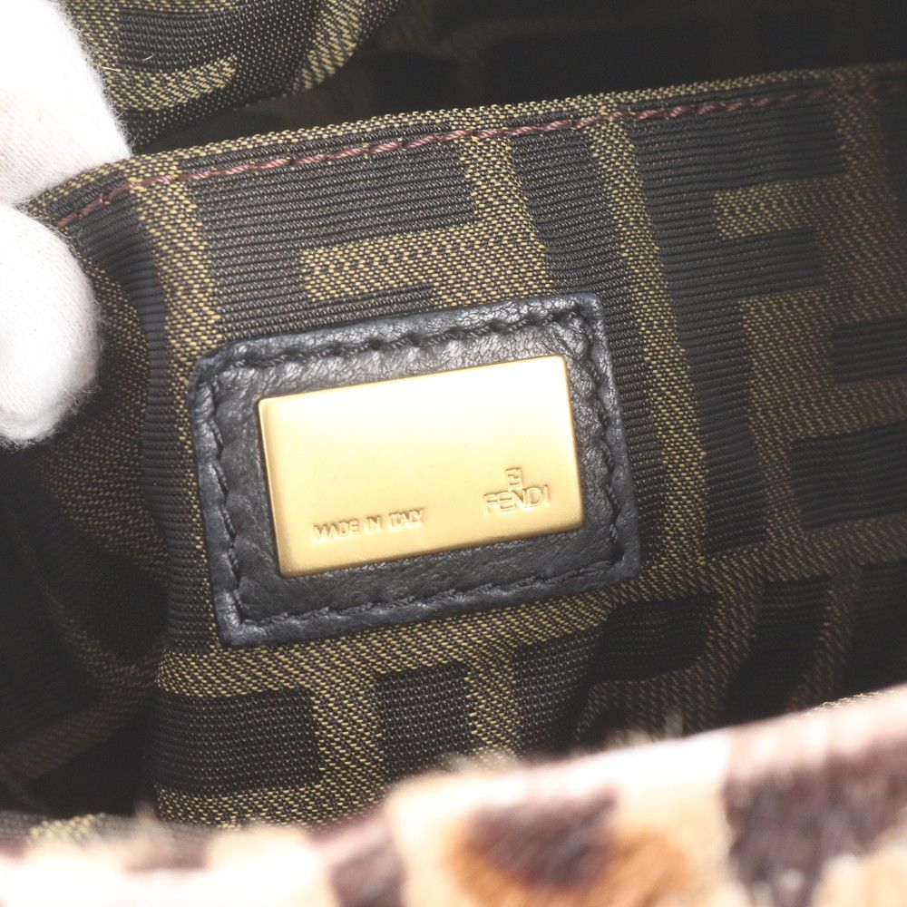 Fendi Calf Hair Leopard Pattern Leather Handbag — view 8