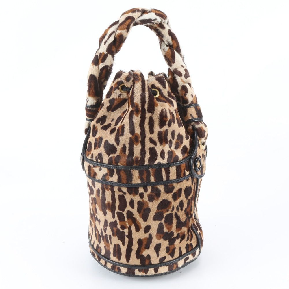 Fendi Calf Hair Leopard Pattern Leather Handbag — view 3