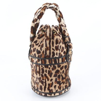 Fendi Calf Hair Leopard Pattern Leather Handbag — view 3