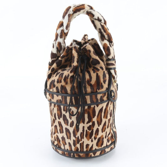 Fendi Calf Hair Leopard Pattern Leather Handbag
