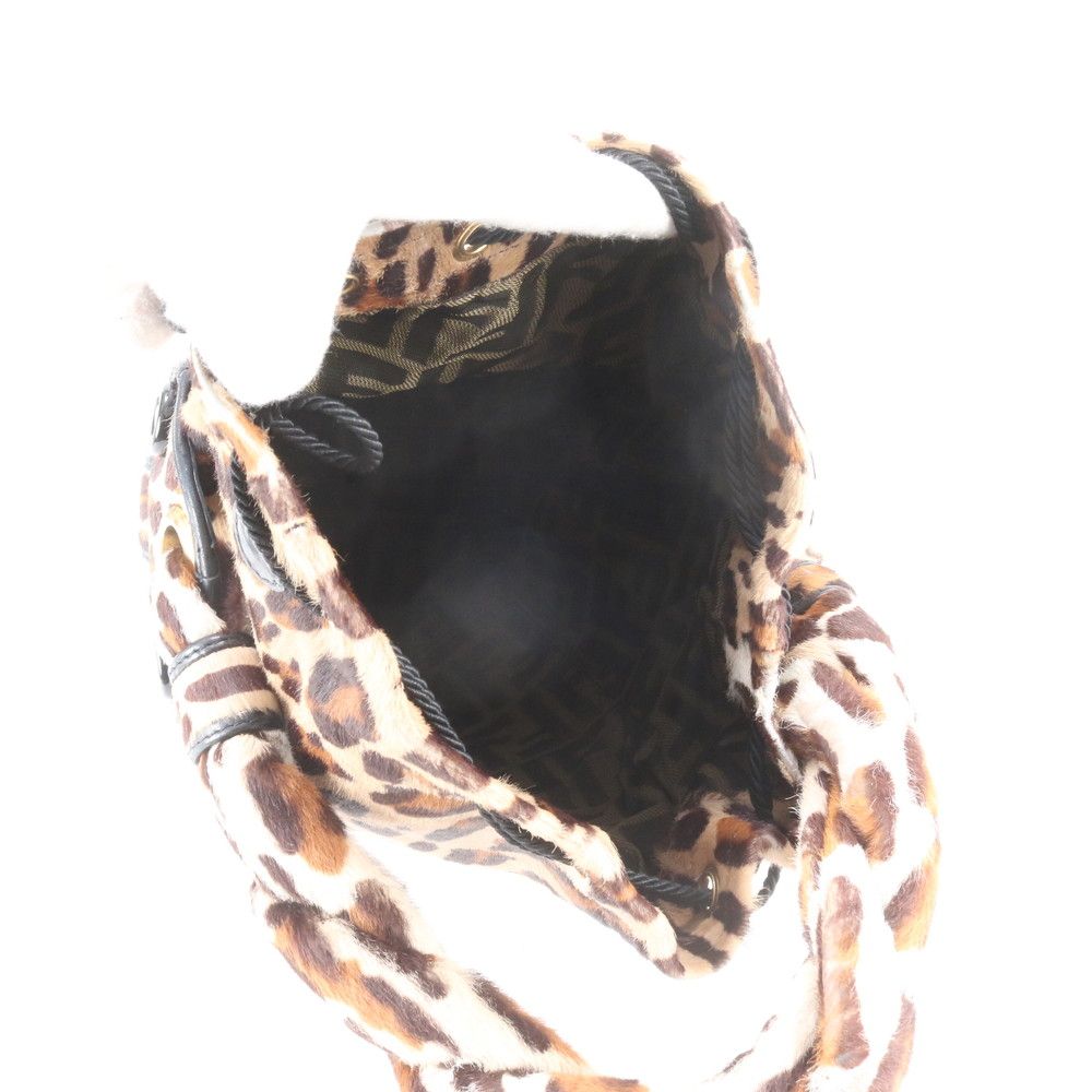 Fendi Calf Hair Leopard Pattern Leather Handbag — view 7