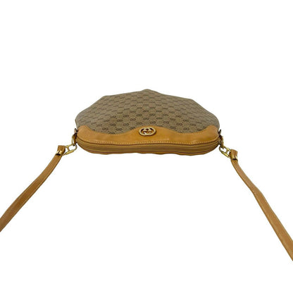 Gucci Vintage Micro GG Logo Leather Shoulder Bag Pochette Brown — view 4