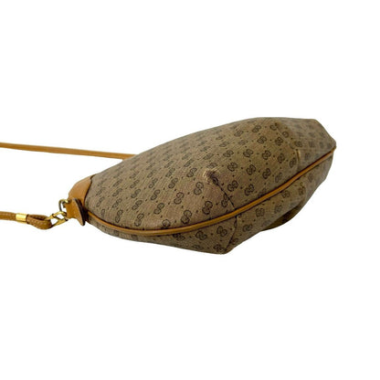 Gucci Vintage Micro GG Logo Leather Shoulder Bag Pochette Brown — view 7