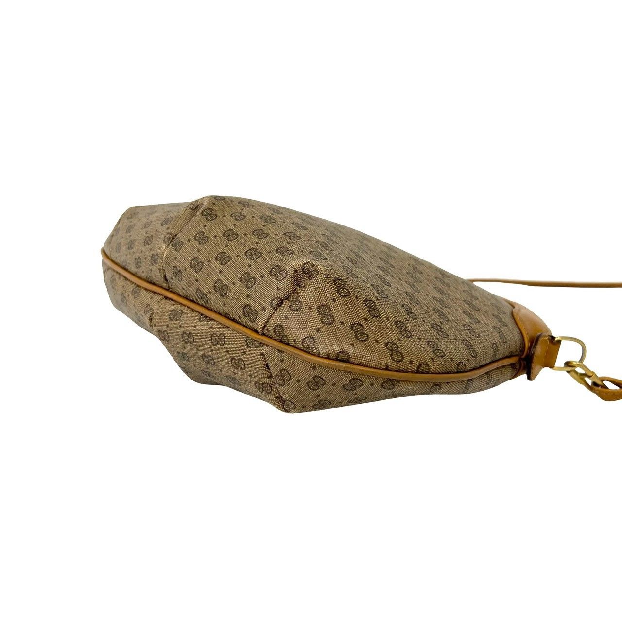 Gucci Vintage Micro GG Logo Leather Shoulder Bag Pochette Brown — view 8