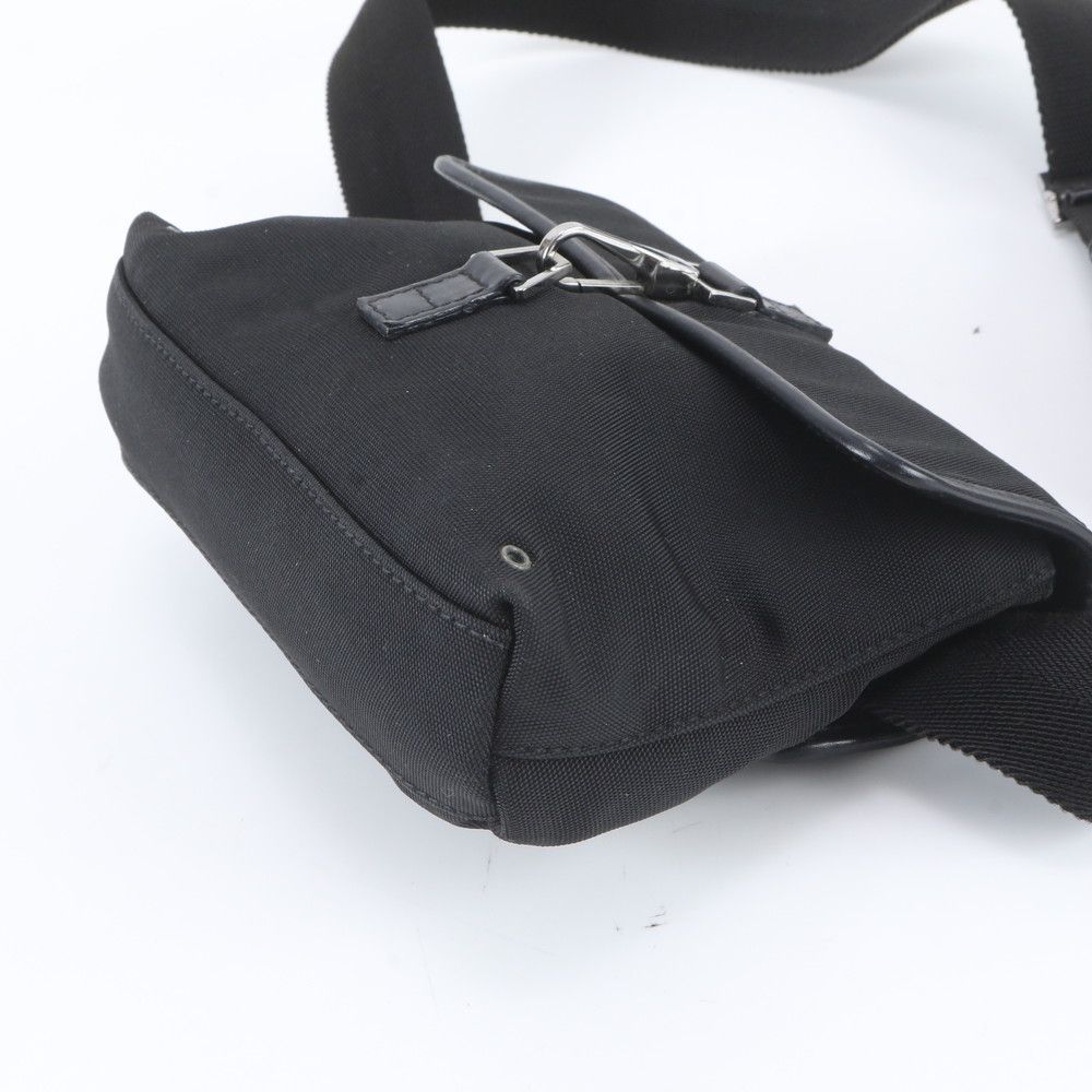 Gucci Leather Nylon 2-Way Belt Bag Crossbody Body Waist Pouch Shoulder Black — view 5