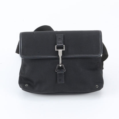 Gucci Leather Nylon 2-Way Belt Bag Crossbody Body Waist Pouch Shoulder Black — view 3