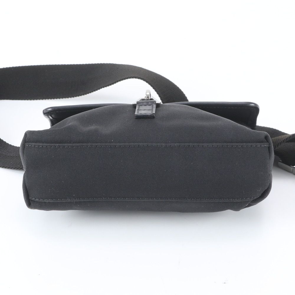 Gucci Leather Nylon 2-Way Belt Bag Crossbody Body Waist Pouch Shoulder Black — view 7