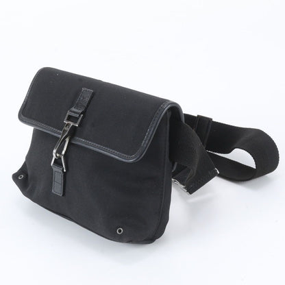 Gucci Leather Nylon 2-Way Belt Bag Crossbody Body Waist Pouch Shoulder Black