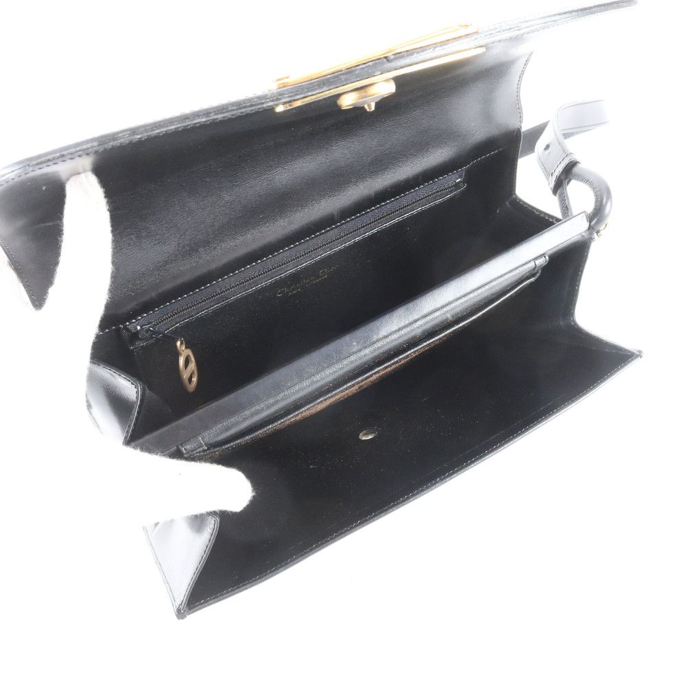 Dior Leather 2-Way Shoulder Bag Crossbody Hand Black — view 8