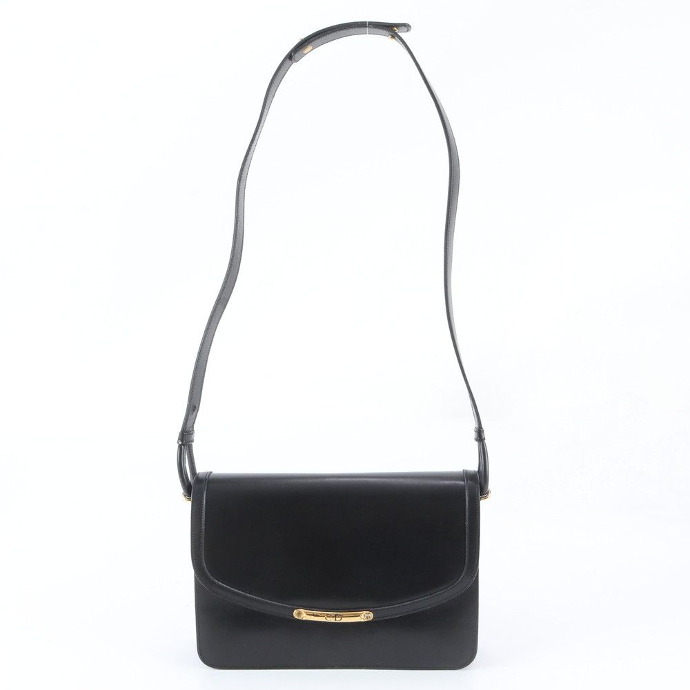 Dior Leather 2-Way Shoulder Bag Crossbody Hand Black — view 4