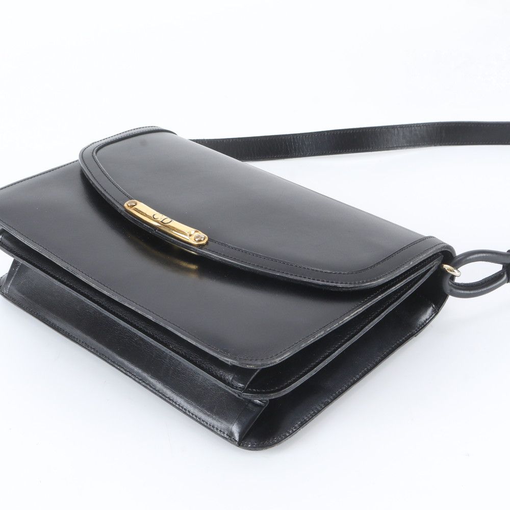 Dior Leather 2-Way Shoulder Bag Crossbody Hand Black — view 5