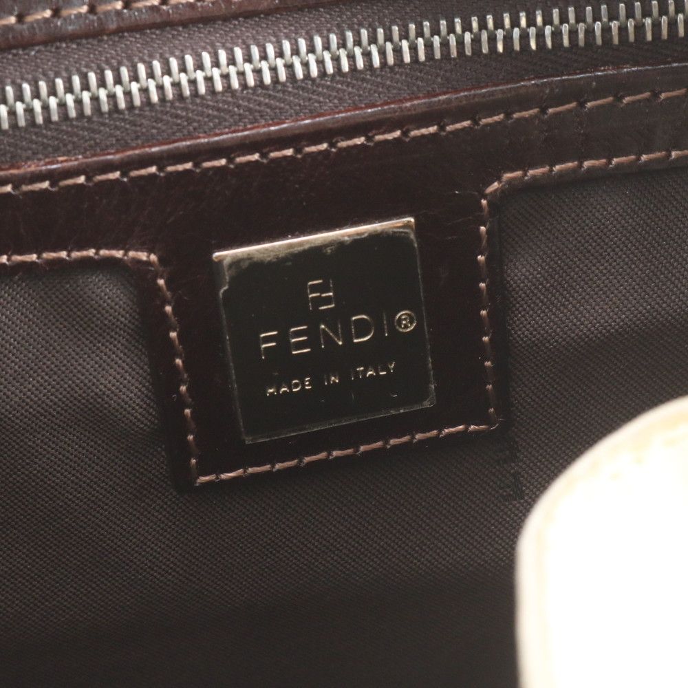 Fendi Mamma Bucket Baguette FF Leather Canvas Shoulder Bag — view 8
