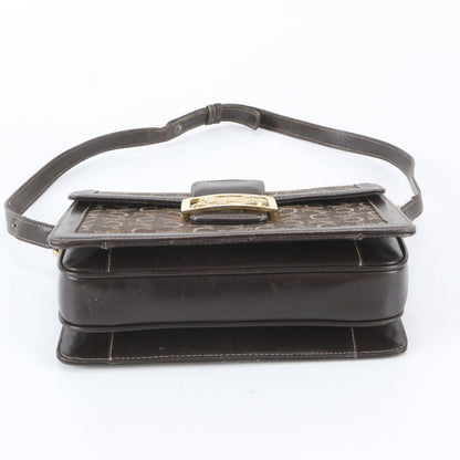 Celine Sulky Carriage Leather Canvas 2-Way Shoulder Bag Brown — view 7