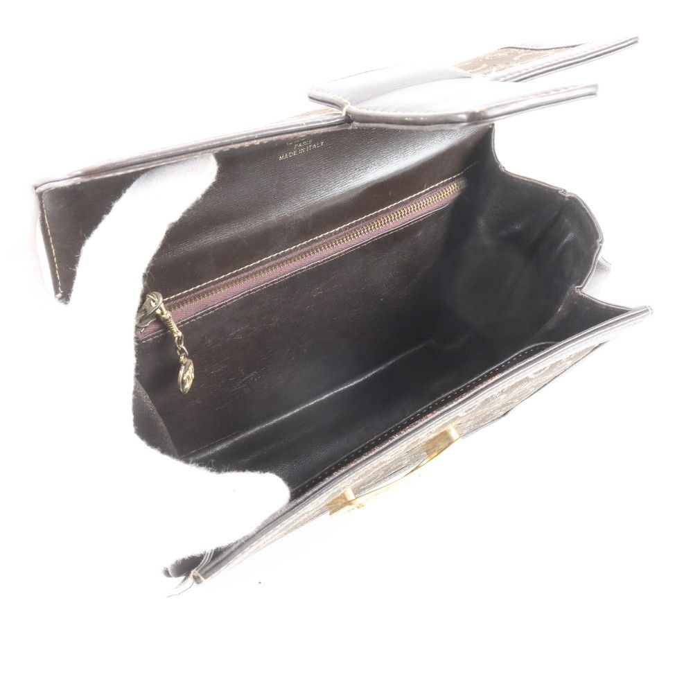 Celine Sulky Carriage Leather Canvas 2-Way Shoulder Bag Brown — view 8