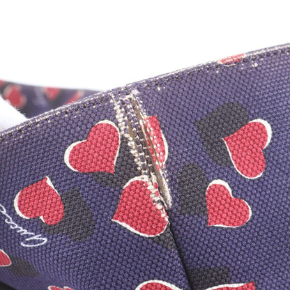 Gucci Heart Beat Leather Canvas Tote Shoulder Hand Navy — view 8