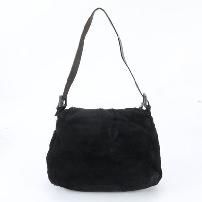 Fendi Fur Mamma Bucket Baguette Leather Hand Black Shoulder Bag — view 3