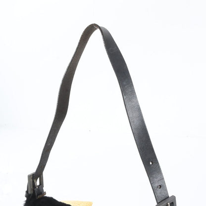 Fendi Fur Mamma Bucket Baguette Leather Hand Black Shoulder Bag — view 2