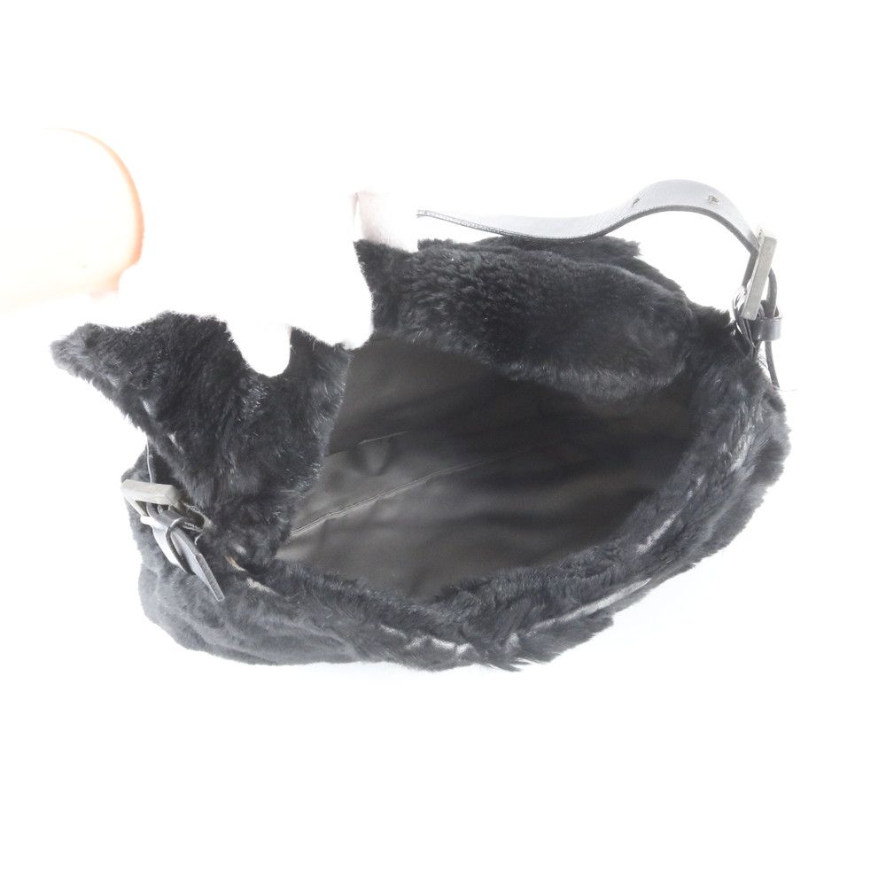 Fendi Fur Mamma Bucket Baguette Leather Hand Black Shoulder Bag — view 7