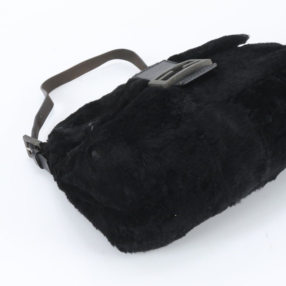 Fendi Fur Mamma Bucket Baguette Leather Hand Black Shoulder Bag — view 5