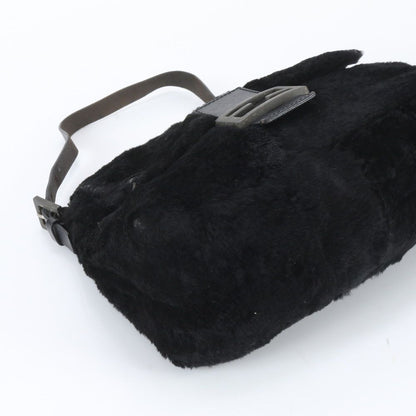 Fendi Fur Mamma Bucket Baguette Leather Hand Black Shoulder Bag — view 5