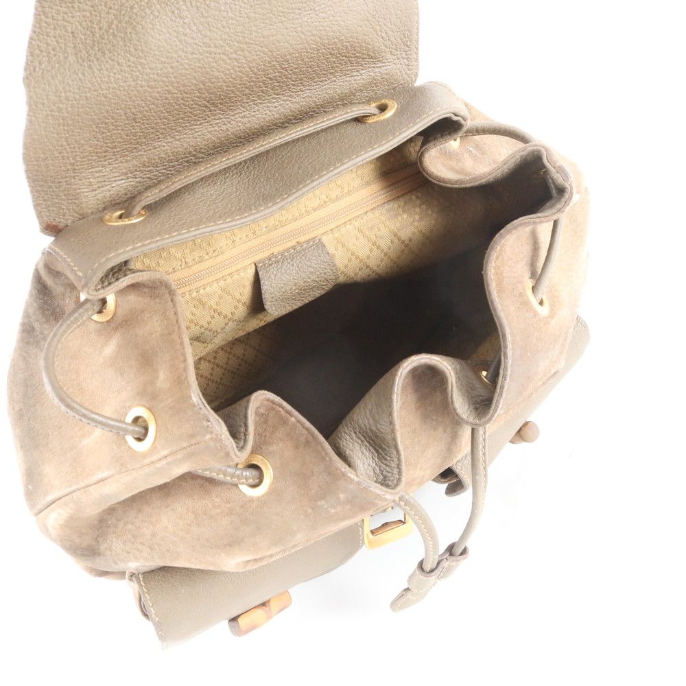 Gucci Bamboo 003 58 Leather Backpack Shoulder Bag — view 7