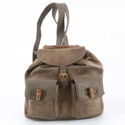 Gucci Bamboo 003 58 Leather Backpack Shoulder Bag
