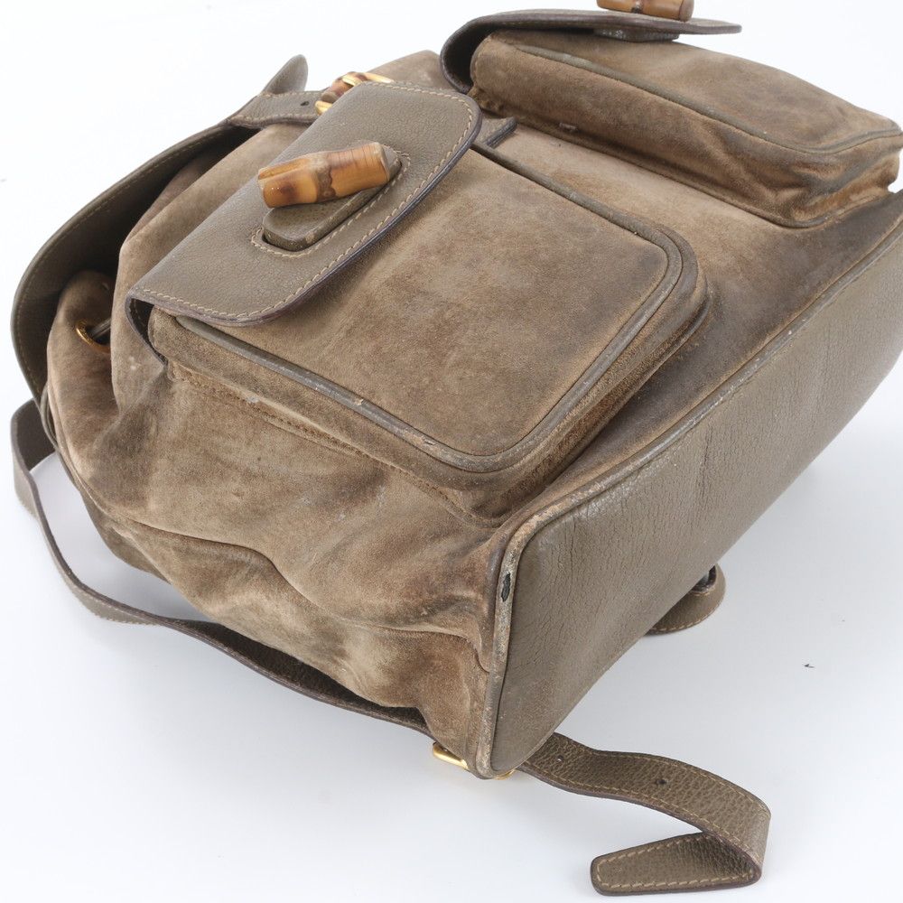 Gucci Bamboo 003 58 Leather Backpack Shoulder Bag — view 5