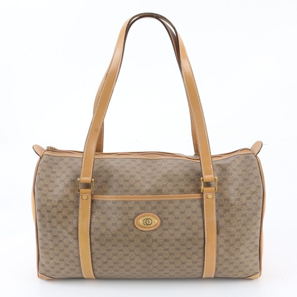 Gucci Micro GG Leather Boston Bag Tote Carry