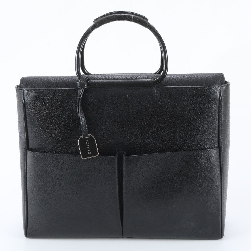 Gucci Leather Handbag Tote Black