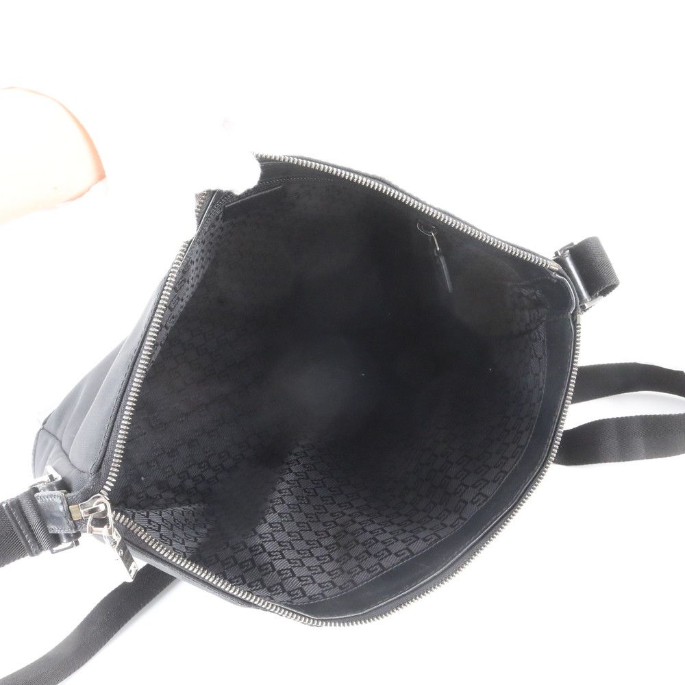 Gucci Leather Nylon Shoulder Bag Crossbody Messenger Business Black — view 7