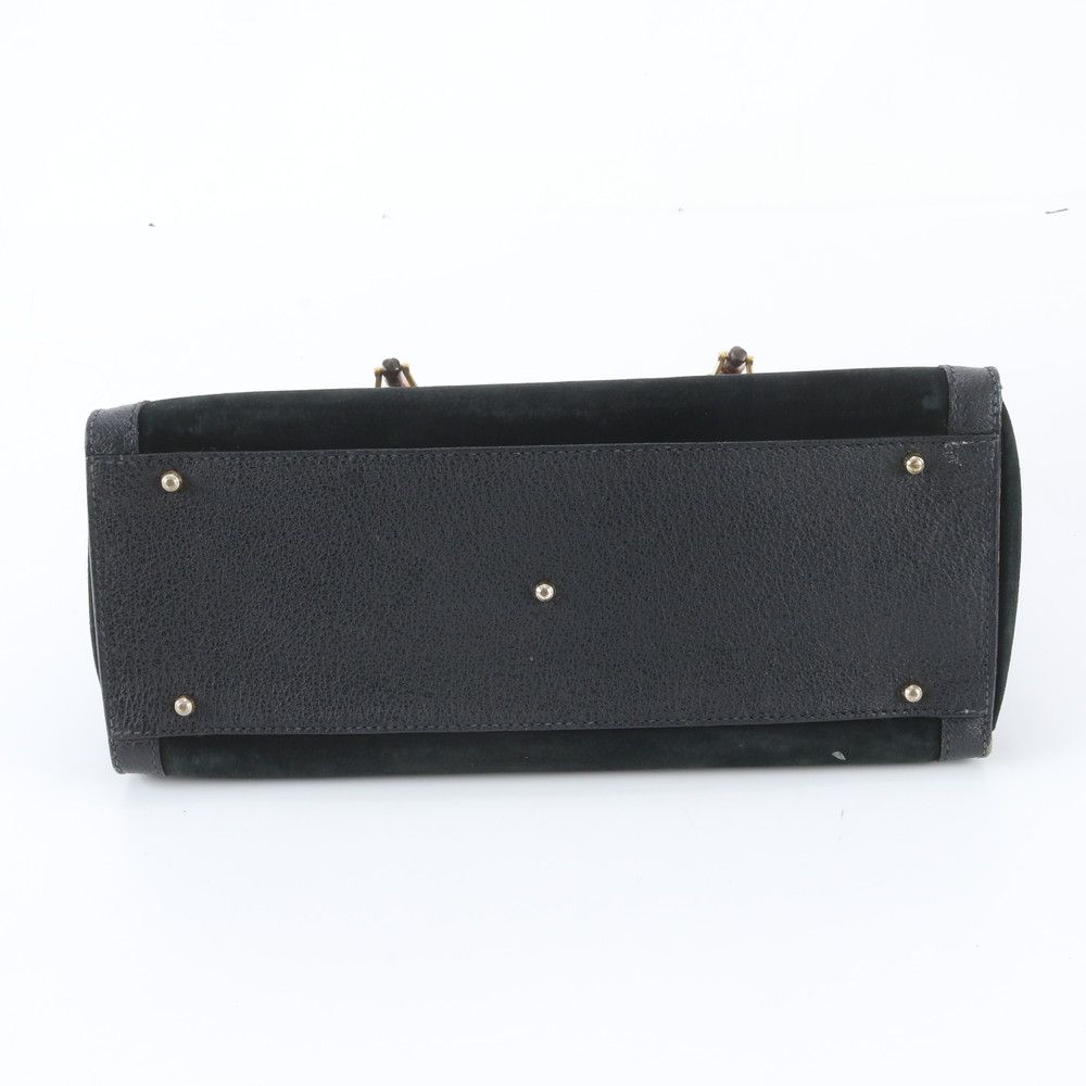 Gucci Bamboo 0 Leather Tote Shoulder Hand Black — view 6
