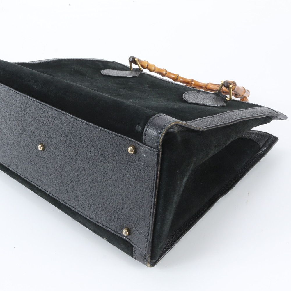 Gucci Bamboo 0 Leather Tote Shoulder Hand Black — view 4