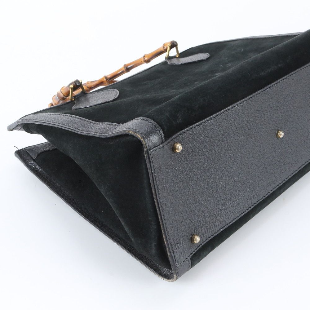 Gucci Bamboo 0 Leather Tote Shoulder Hand Black — view 5
