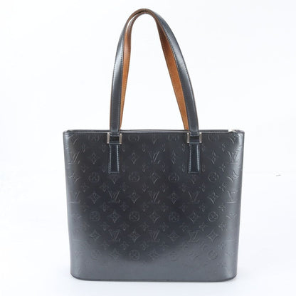 Louis Vuitton Monogram Mat Wilwood Blue Leather Tote — view 3