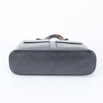 Louis Vuitton Monogram Mat Wilwood Blue Leather Tote — view 6
