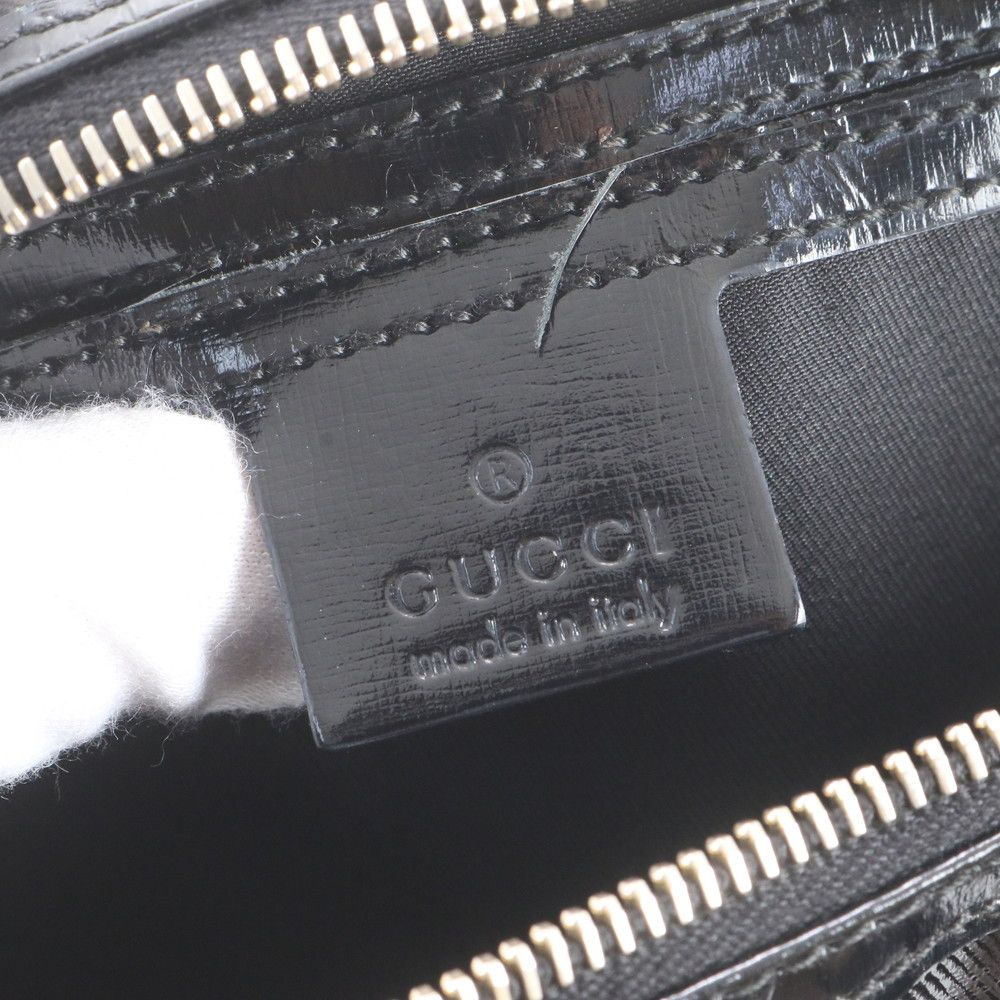 Gucci Mini Boston Leather Handbag Tote Black — view 8