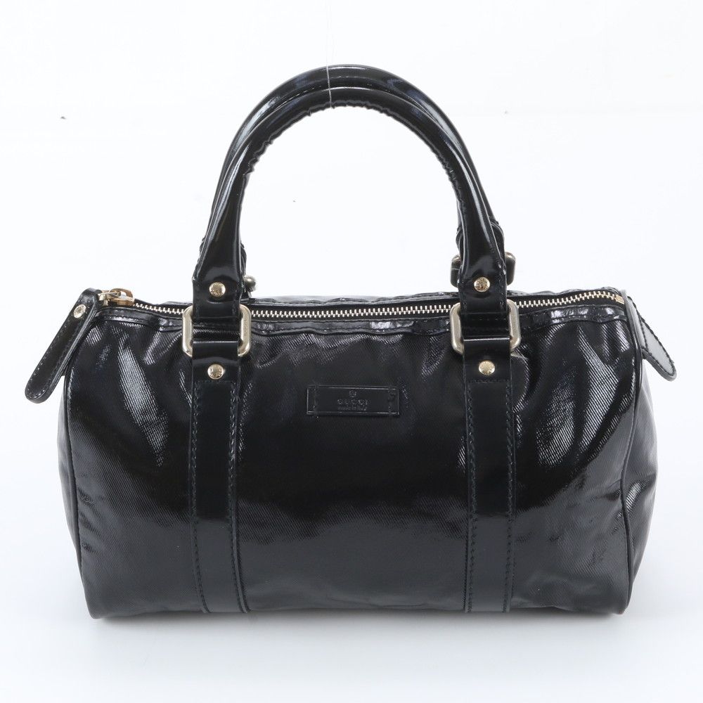 Gucci Mini Boston Leather Handbag Tote Black