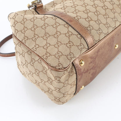 Gucci GG Canvas Twins Leather Tote — view 5