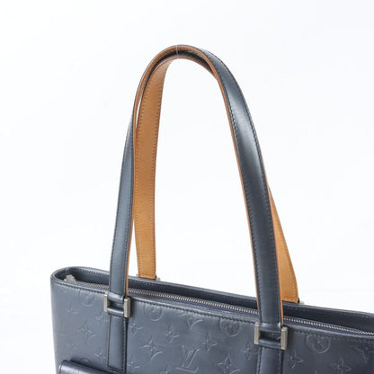 Louis Vuitton Monogram Mat Wilwood Blue Leather Tote — view 2