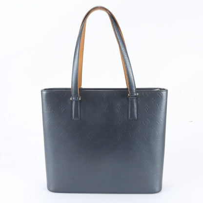 Louis Vuitton Monogram Mat Wilwood Blue Leather Tote — view 3