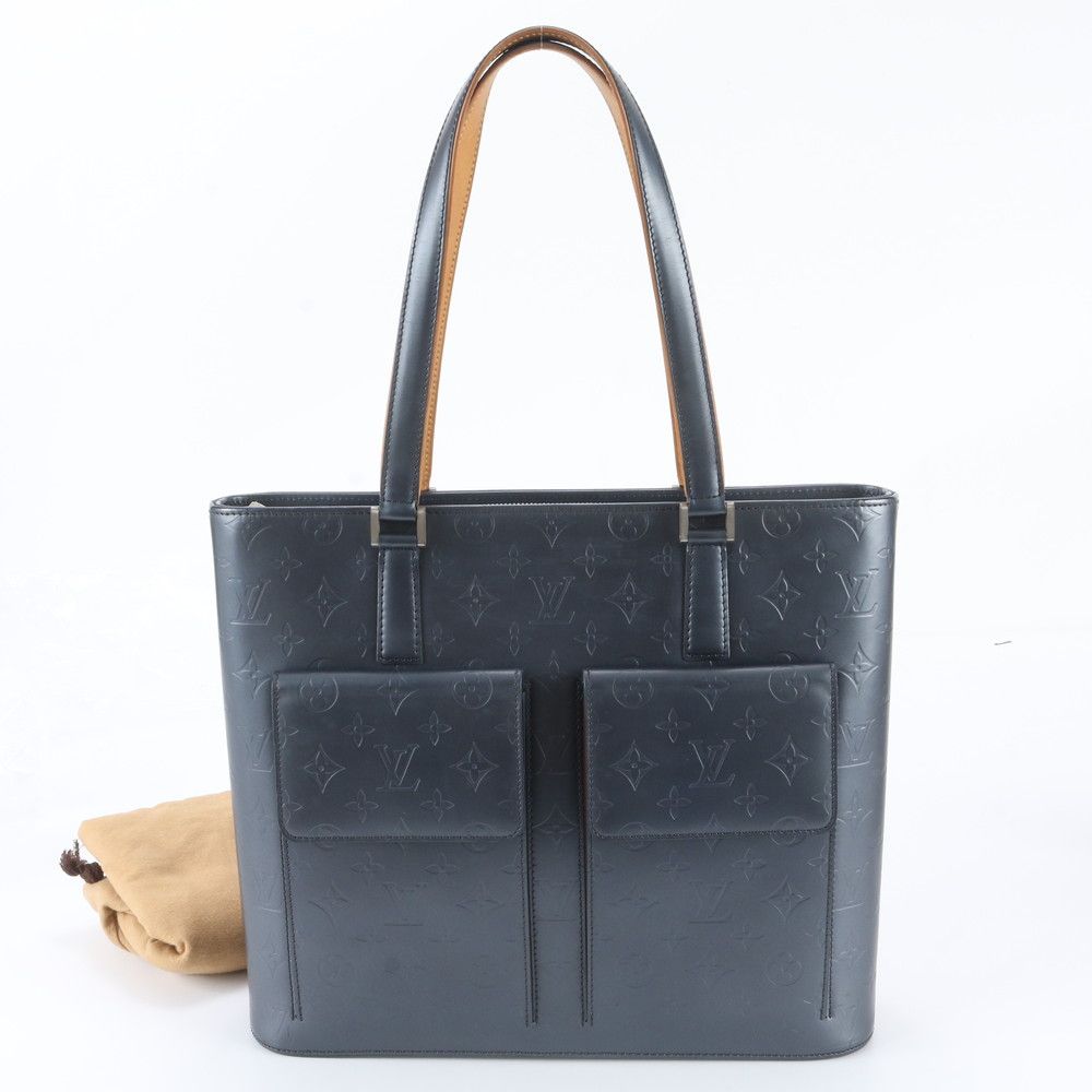 Louis Vuitton Monogram Mat Wilwood Blue Leather Tote