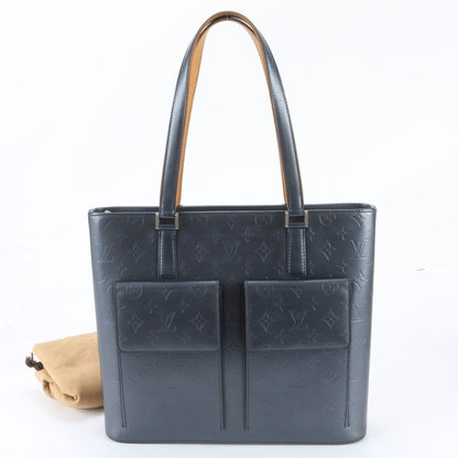 Louis Vuitton Monogram Mat Wilwood Blue Leather Tote