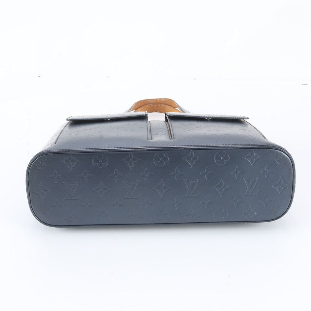 Louis Vuitton Monogram Mat Wilwood Blue Leather Tote — view 6