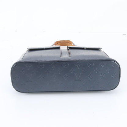 Louis Vuitton Monogram Mat Wilwood Blue Leather Tote — view 6