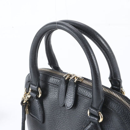 Gucci Interlocking G Leather 2-Way Shoulder Bag Crossbody Hand Black — view 3
