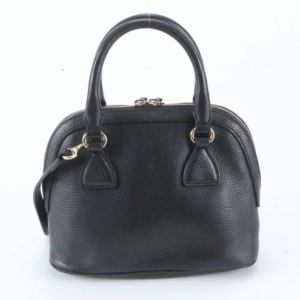 Gucci Interlocking G Leather 2-Way Shoulder Bag Crossbody Hand Black — view 4