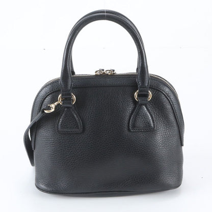 Gucci Interlocking G Leather 2-Way Shoulder Bag Crossbody Hand Black — view 4
