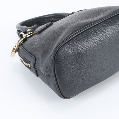 Gucci Interlocking G Leather 2-Way Shoulder Bag Crossbody Hand Black — view 6