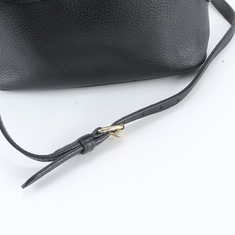 Gucci Interlocking G Leather 2-Way Shoulder Bag Crossbody Hand Black — view 2