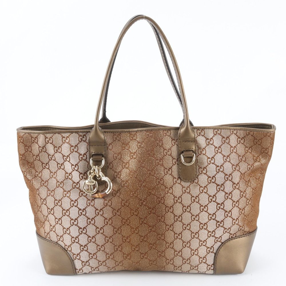 Gucci GG Canvas Heartbit Leather Tote Shoulder